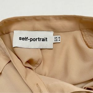 Self-Portrait Long-Sleeve Crepe Military Maxi Dress, Camel